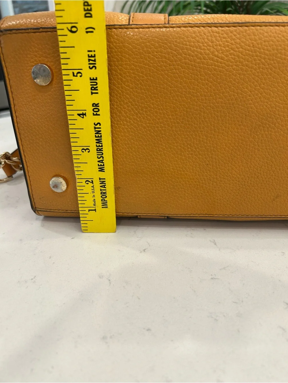 Michael Kors Tan Pebbled Leather Satchel with Chain Strap